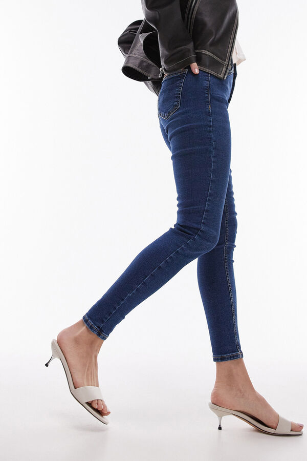 Topshop Jeans slim de tiro alto azul