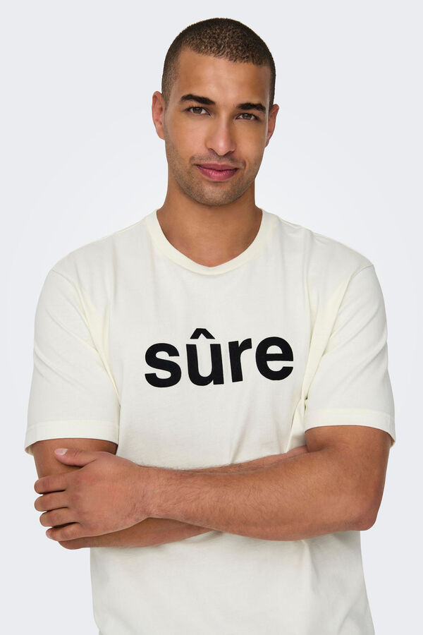 Only & Sons T-shirt b&aacute;sica branco