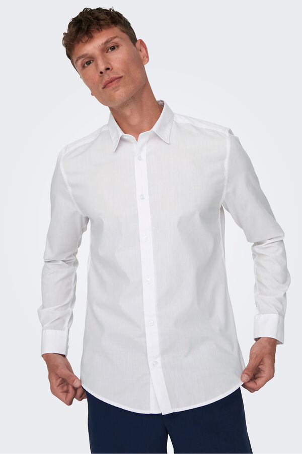 Only & Sons Camisa manga larga blanco