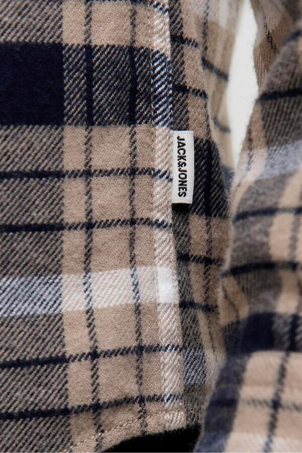 Jack & Jones PLUS Camisa cl&aacute;sica de cuadros beige