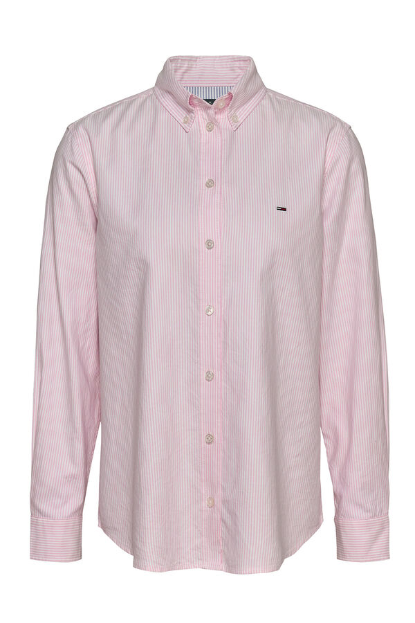 Tommy Jeans Camisa riscas feminina Tommy Jeans rosa
