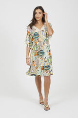 Brave Soul Vestido estampado com crochet estampado