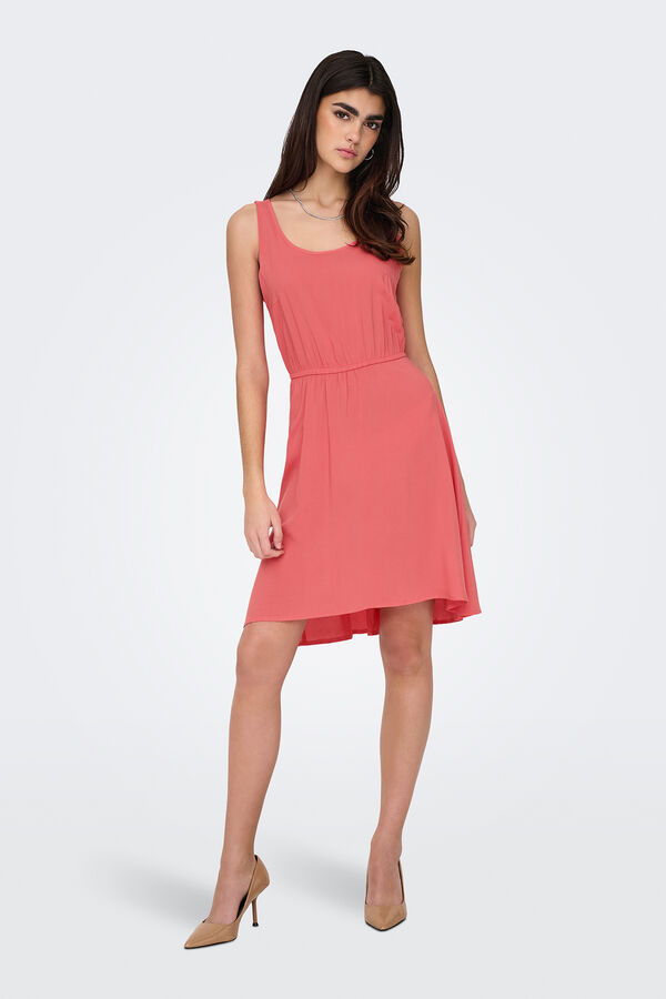 Only Kurzes &auml;rmelloses Kleid vermelho