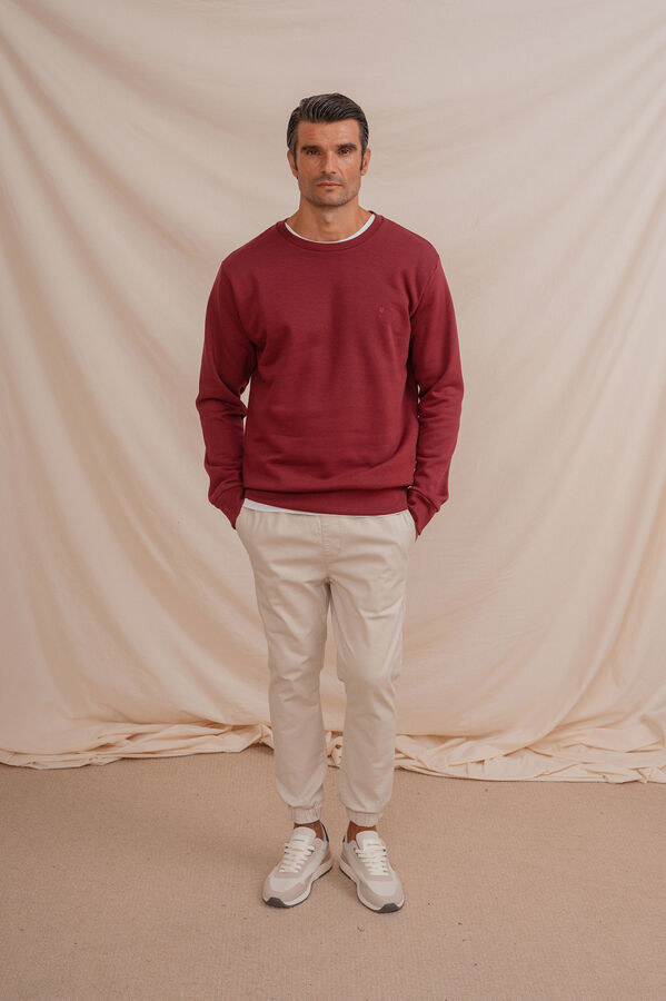 Celopman Sudadera b&aacute;sica de cuello redondo rojo