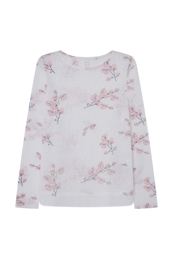 Springfield Camiseta Bimateria Estampada beige