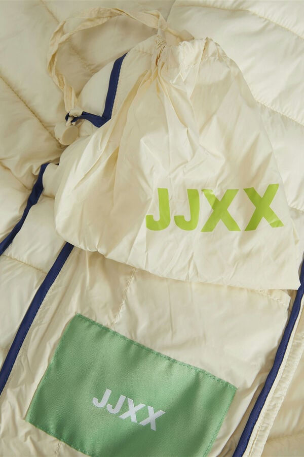 Jack & Jones Blus&atilde;o de plumas curto acolchoado bege