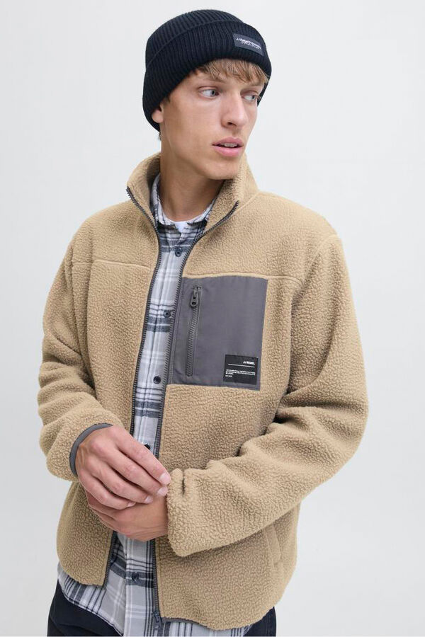 JJ REBEL Casaco Teddy cinzento