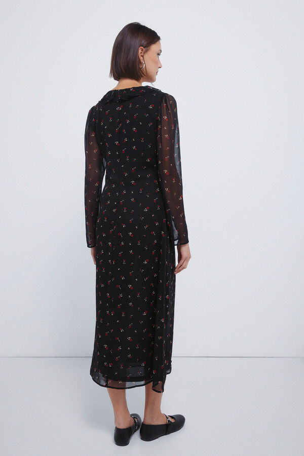 Springfield Vestido midi escote zigzag burdeos