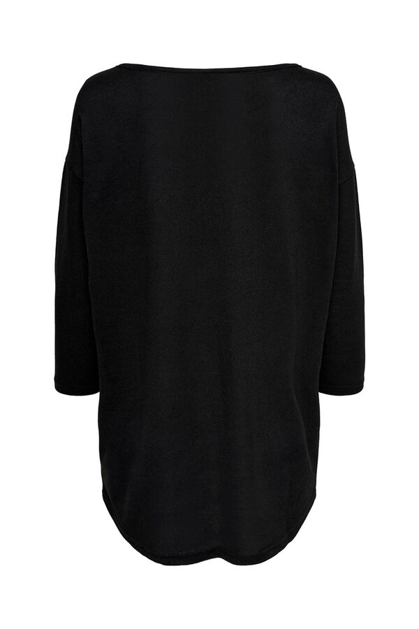 Only Camiseta fluida de manga meia  preto