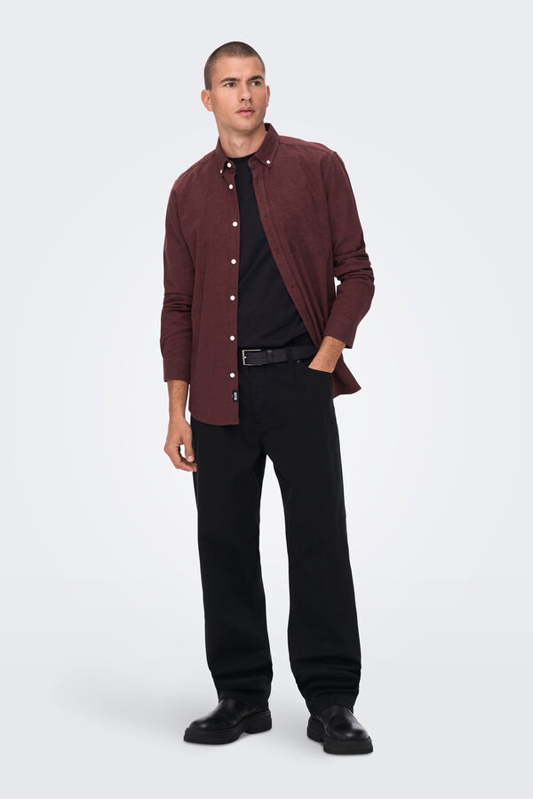 Only & Sons Camisa de manga comprida vermelho