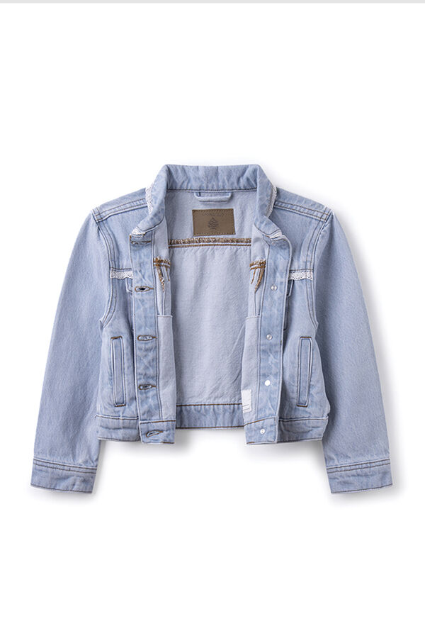 Springfield Kids Casaco denim folhos menina azul