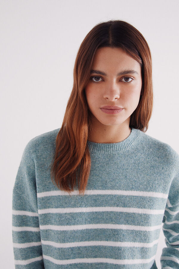 Springfield Camisola de malha combinada verde