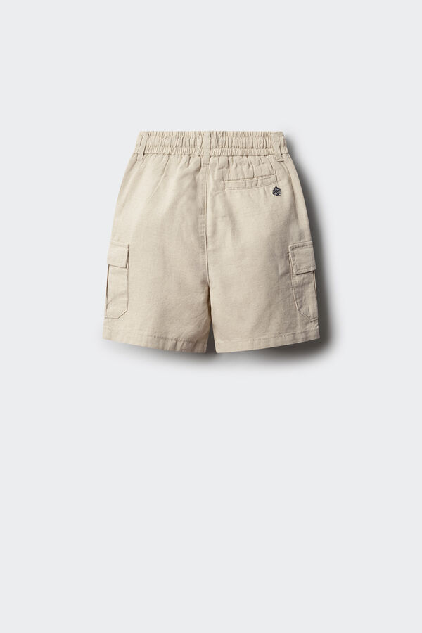 Springfield Kids Shorts cargo de linho para meninos branco