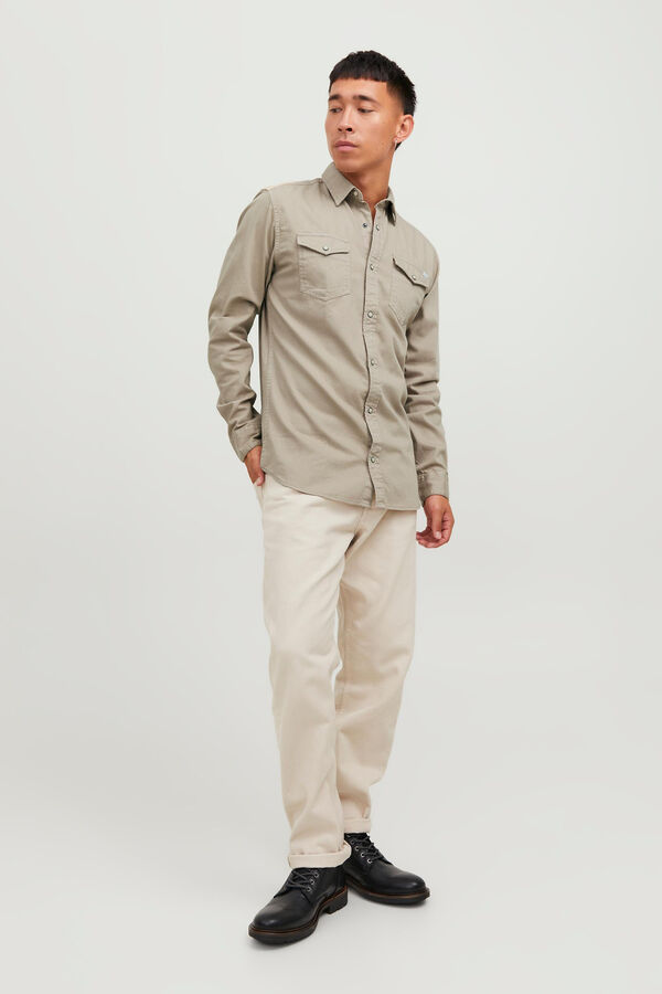 Jack & Jones Camisa vaquera beige