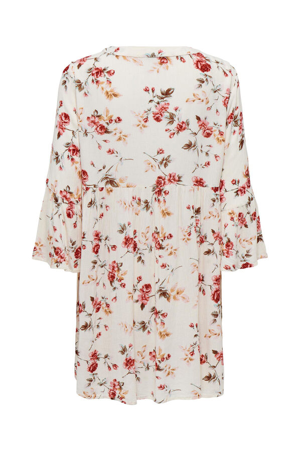 Only Vestido fluido manga média branco