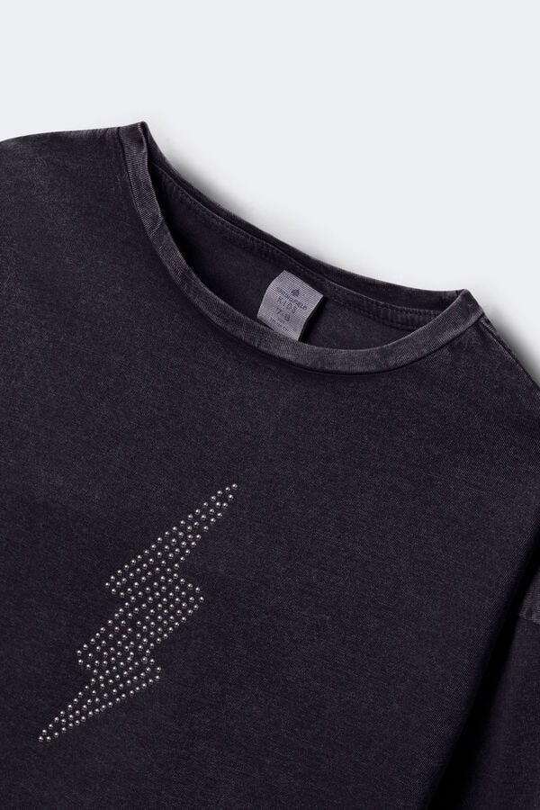 Springfield Kids Camiseta manga larga rayo diamantes ni&ntilde;a gris