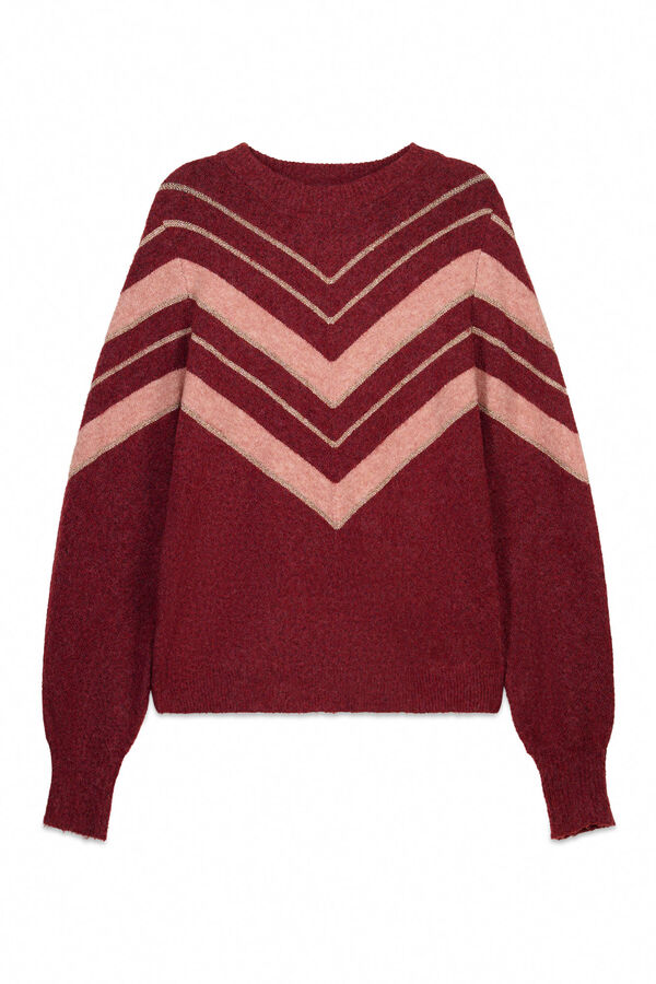 Springfield Camisola Chevron lurex vermelho