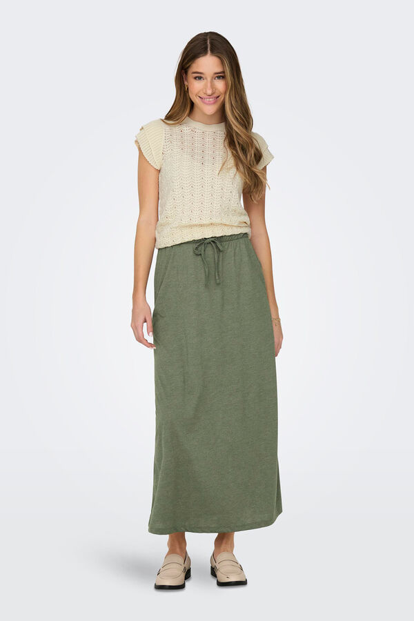 JDY Top de malha folhos branco