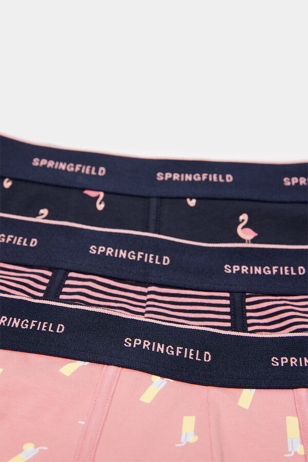 Springfield Pack 3 boxers estampados rosa
