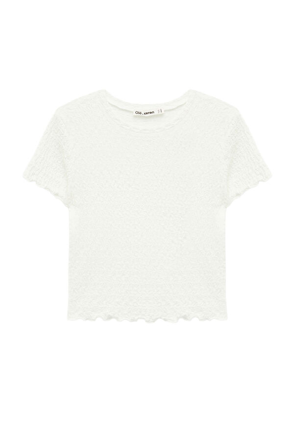 Koton T-shirt crop de manga curta castanho
