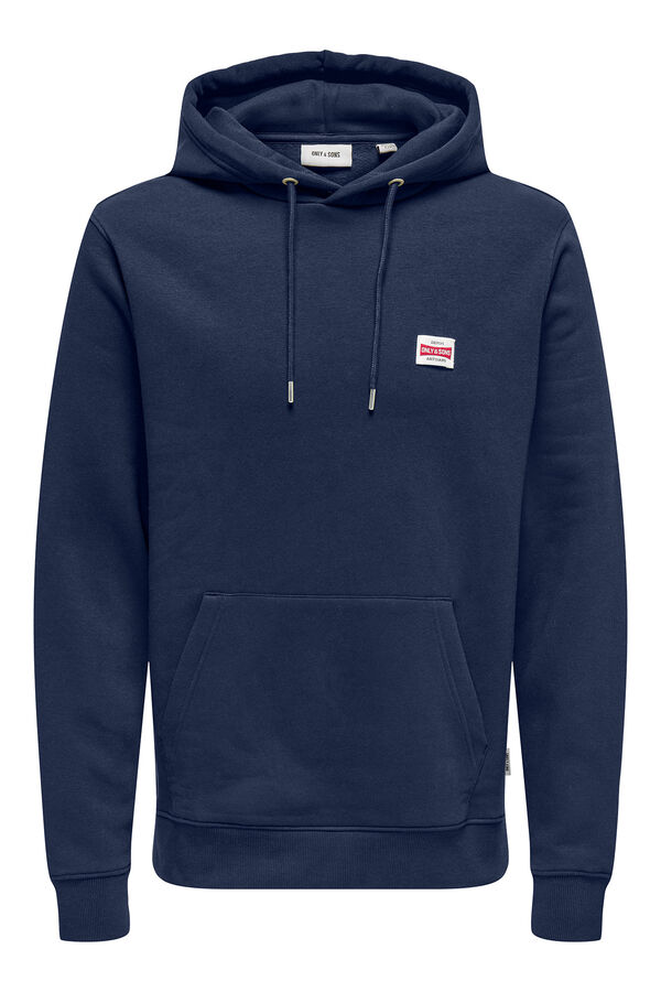 Only & Sons Sudadera de hombre con capucha regular fit. azul