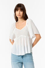 Tiffosi Blusa Combinada Efeito Enrugado branco