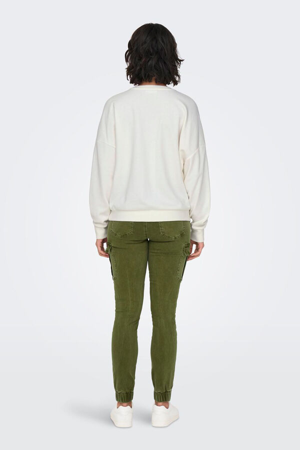 Only Sudadera con dibujo frontal blanco