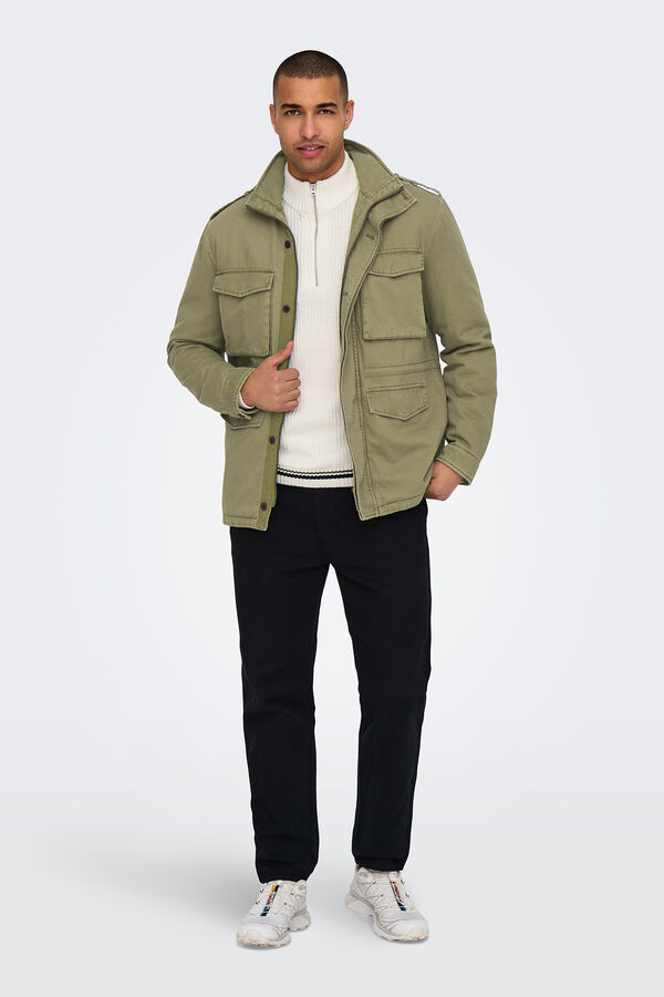 Only & Sons Chaqueta sahariana de hombre verde