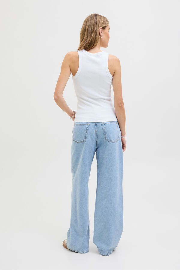 Jack & Jones Top com alças caneladas branco