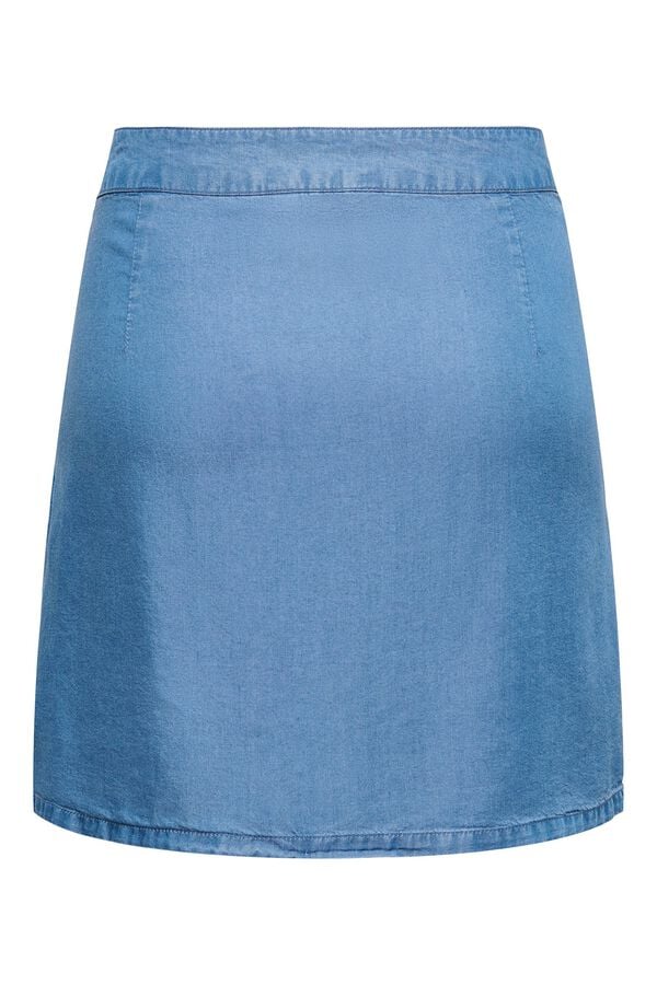 Only Saia curta de tencel azul