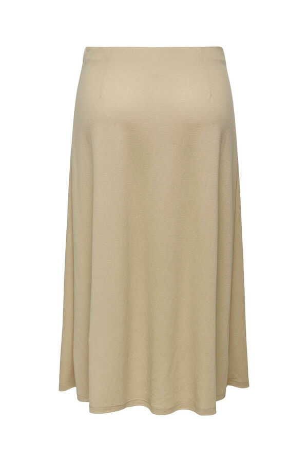 Only Falda midi botones beige