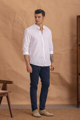 Celopman Camisa estruturada com gola Mao branco