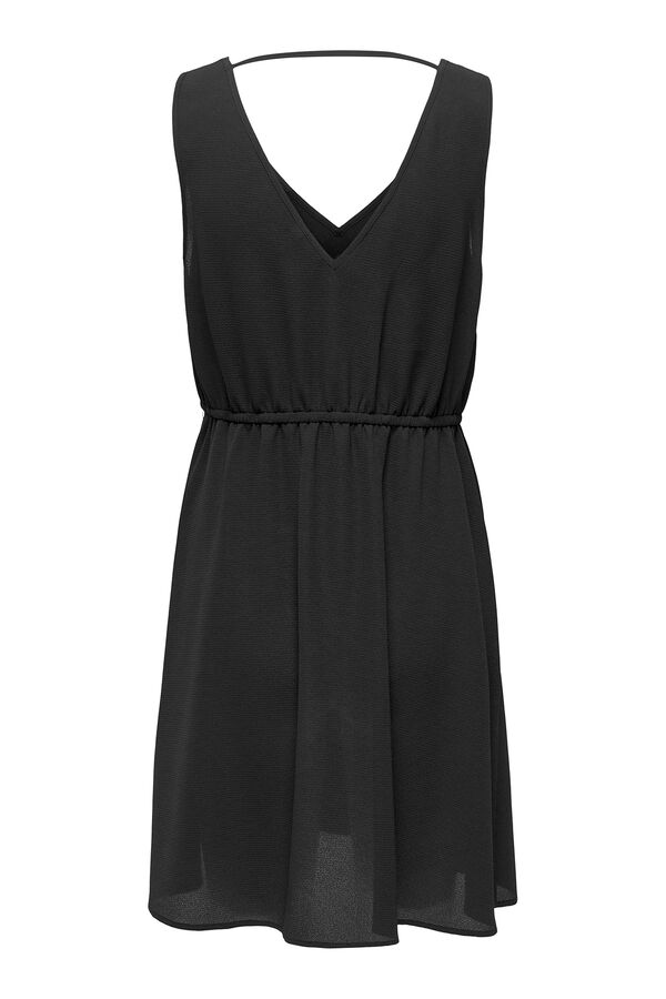 Only Vestido curto com al&ccedil;as largas preto