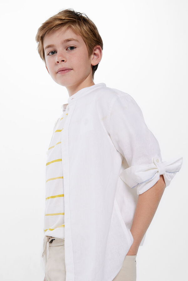 Springfield Kids Camisa lino ni&ntilde;o blanco