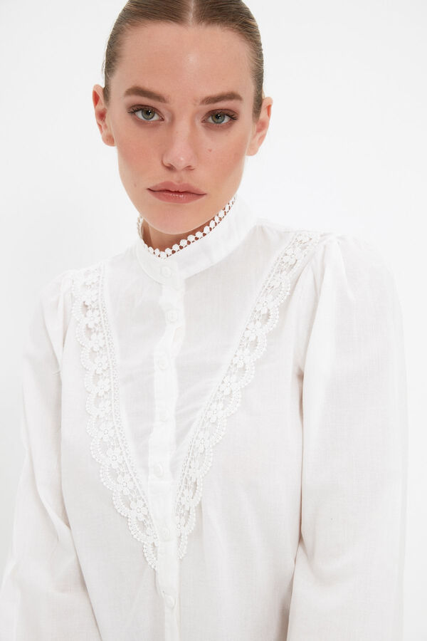 Trendyol Camisa algod&oacute;n blanco