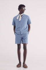 Springfield Bermuda jeans estilo praia larga azul