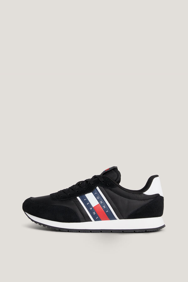 Tommy Jeans Runner Tommy Jeans de hombre con bandera negro