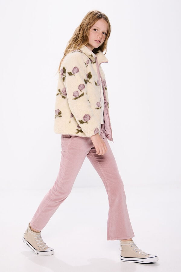 Springfield Kids Cal&ccedil;a flare de velour para menina rosa