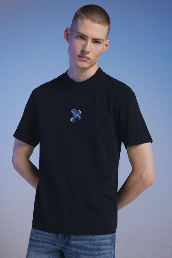 Springfield T-shirt Pedri x Springfield preto