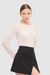 Inside Camiseta de algod&atilde;o de manga comprida bege