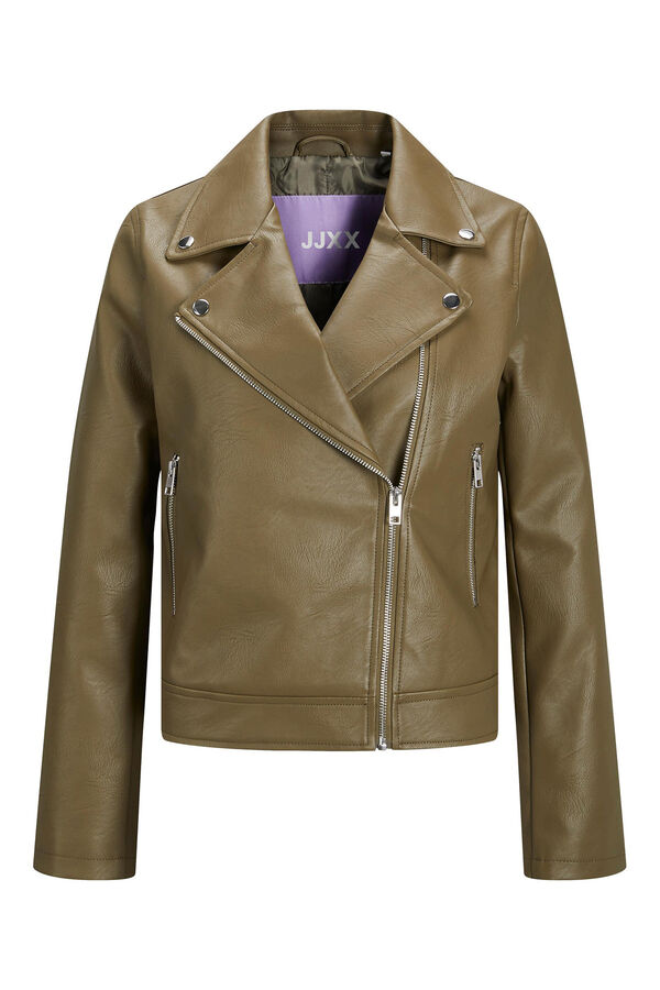 Jack & Jones Casaco estilo biker de efeito pele verde