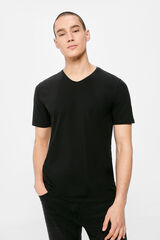 Springfield T-shirt gola bico preto
