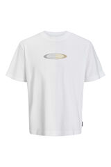 Jack & Jones PLUS Camiseta relaxada com estampa PLUS branco