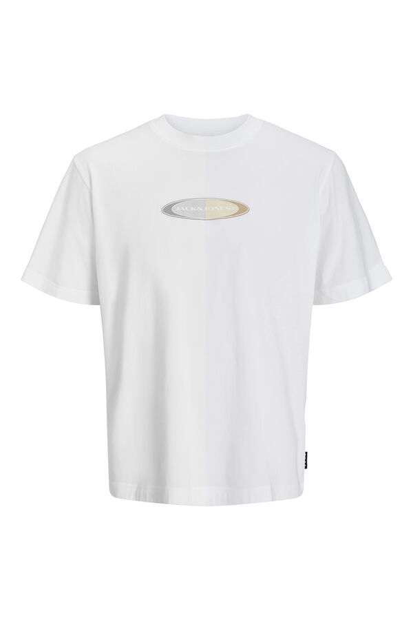Jack & Jones PLUS Camiseta relaxada com estampa PLUS branco