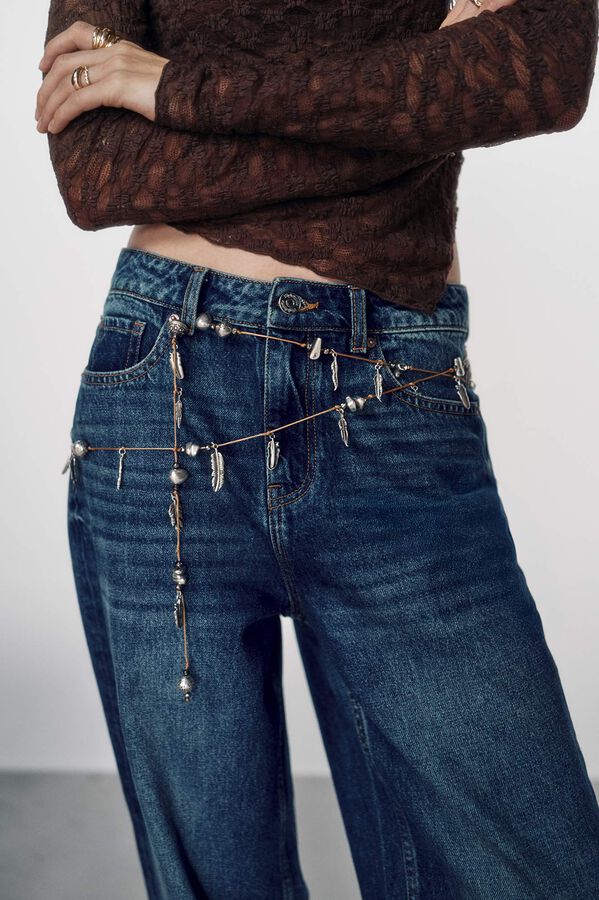 High Spirits Jeans com punho azul