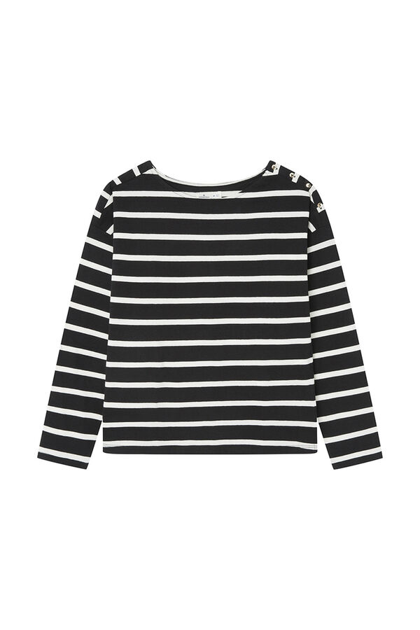 Springfield Camiseta cuello barca botones negro