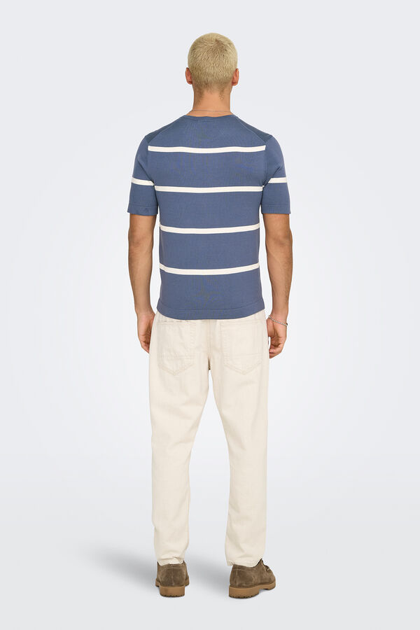 Only & Sons malha masculina de regular fit azul