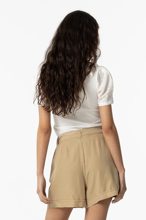 Tiffosi T-shirt com bordado ingl&ecirc;s branco