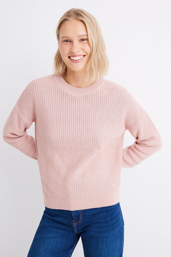 Springfield Camisola cristais algod&atilde;o rosa