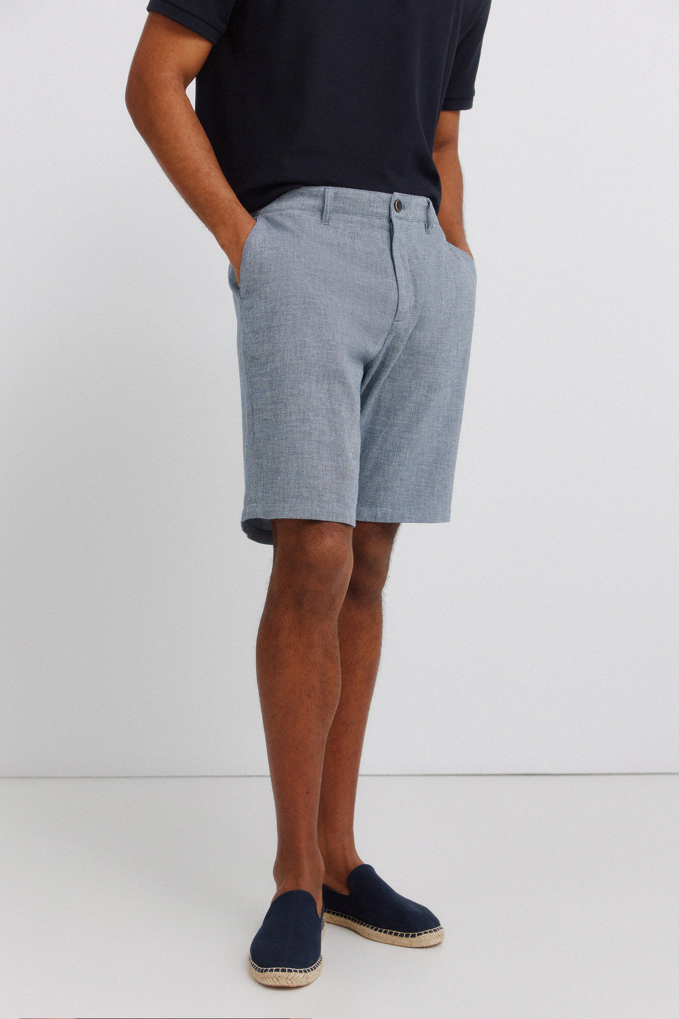 Springfield Bernuda dobby lino comfort fit